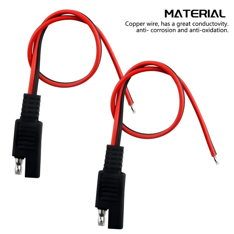 WMYCONGCONG 5 PCS SAE Power Automotive Extension Cable SAE Quick Connector Disconnect Plug SAE 2 Pin Automotive Extension Cable 18AWG 300mm - Image 3